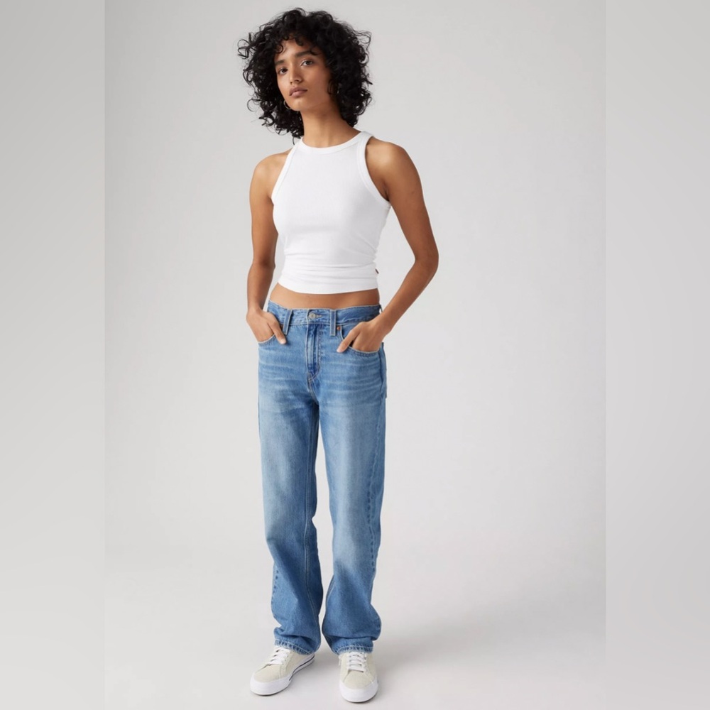 levis low pro straight women’s jeans light blue